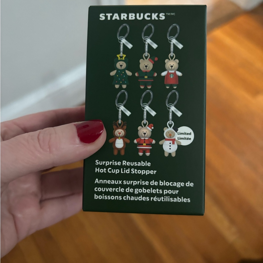 🧸 Starbucks Surprise Reusable Hot Lid Stoppers Christmas 2025- New in box